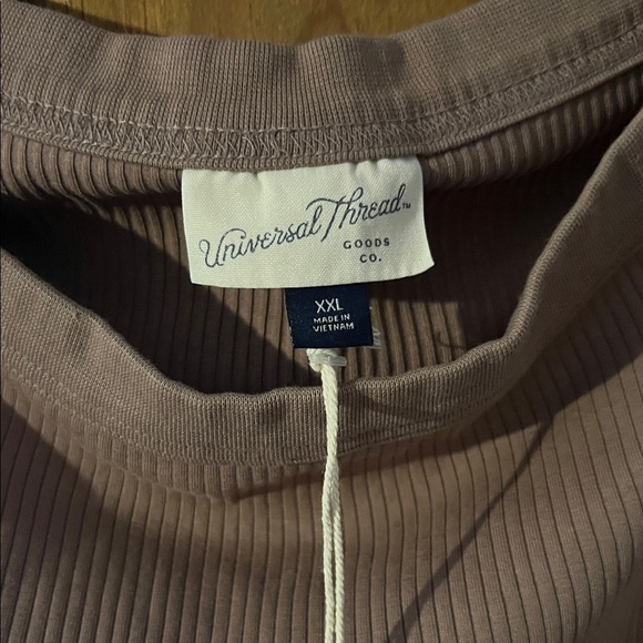 Universal Thread Ribbed Short Sleeve Dress in Taupe - Picture 2 of 5